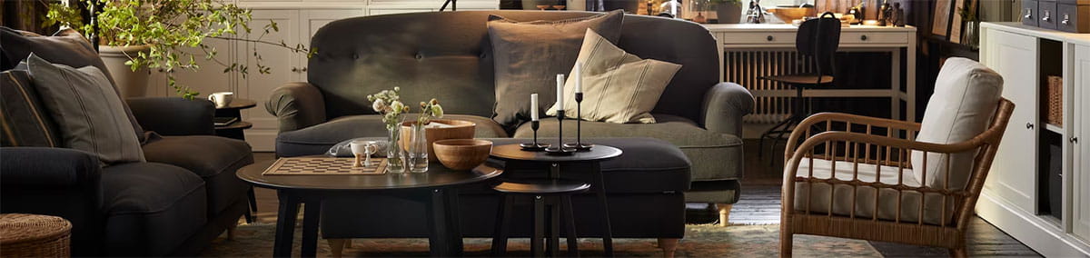 Stue med sofa fra IKEA