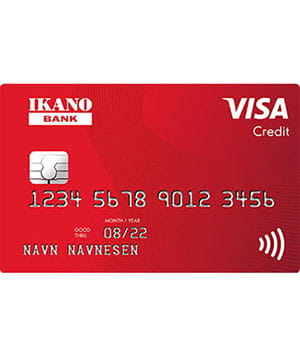 Rødt  Ikano Visa-kort